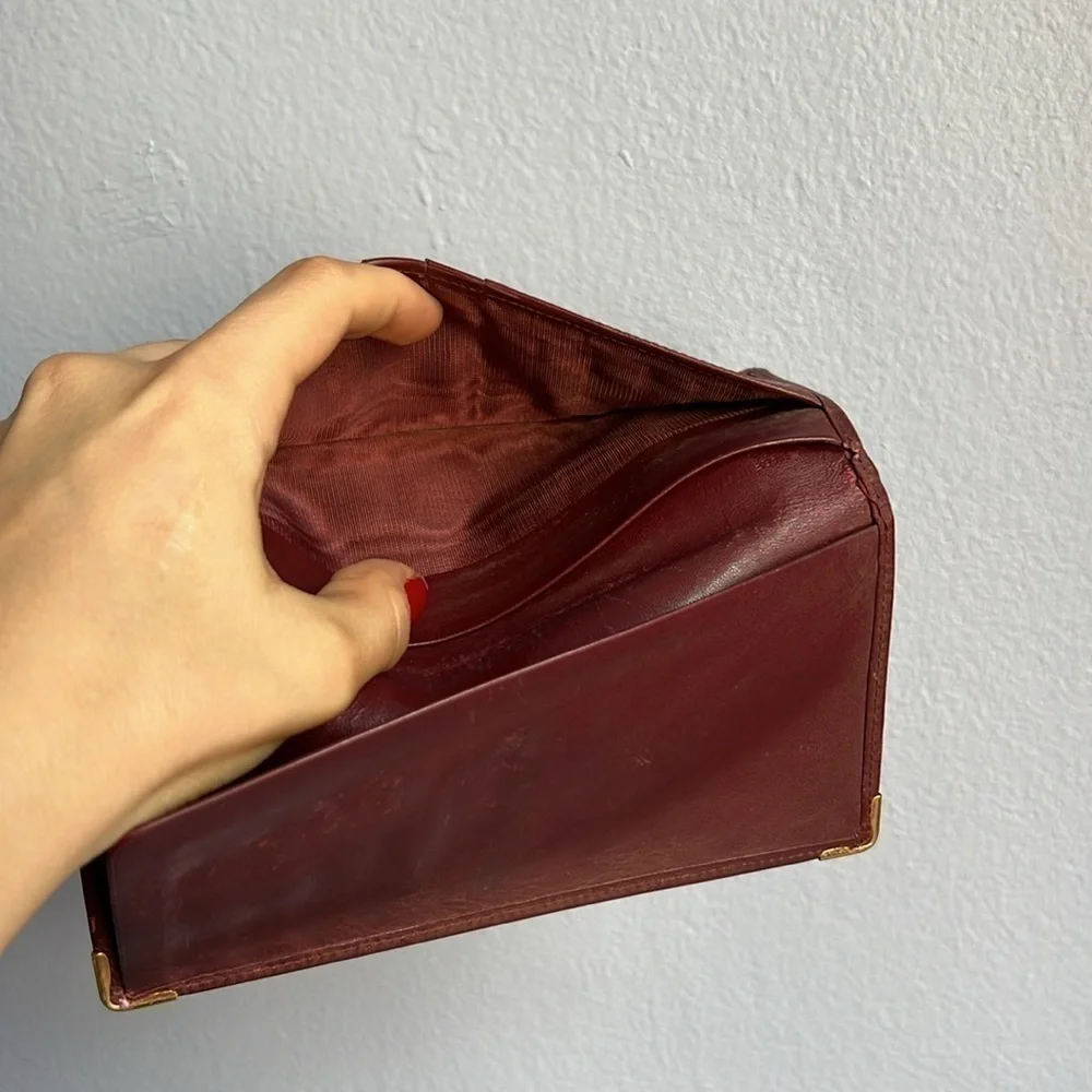 Cartier Burgundy Leather Bifold Wallet